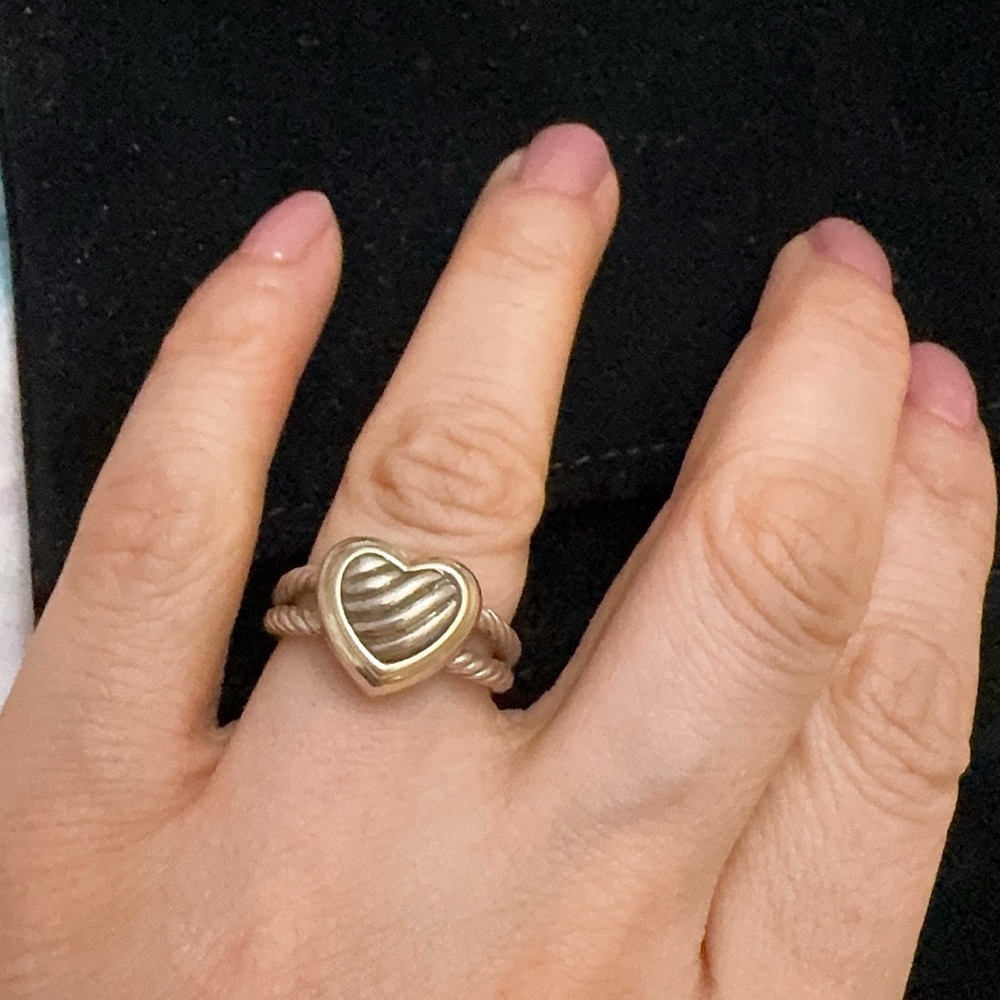 David yurman Elegant Silver Heart Ring7-7.5 - Picture 4 of 4